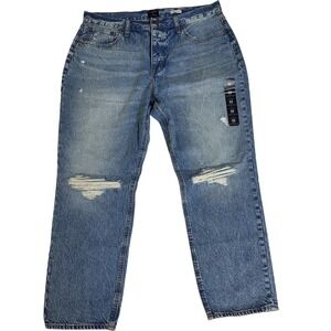 J Crew Slim Boyfriend Jeans Distressed Light Wash Button Fly Women's Size 32 New